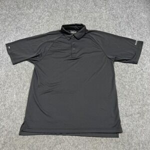 Straight Down Polo Shirt‎ Mens Large Gray Tigers Golf Performance Stretch Casual